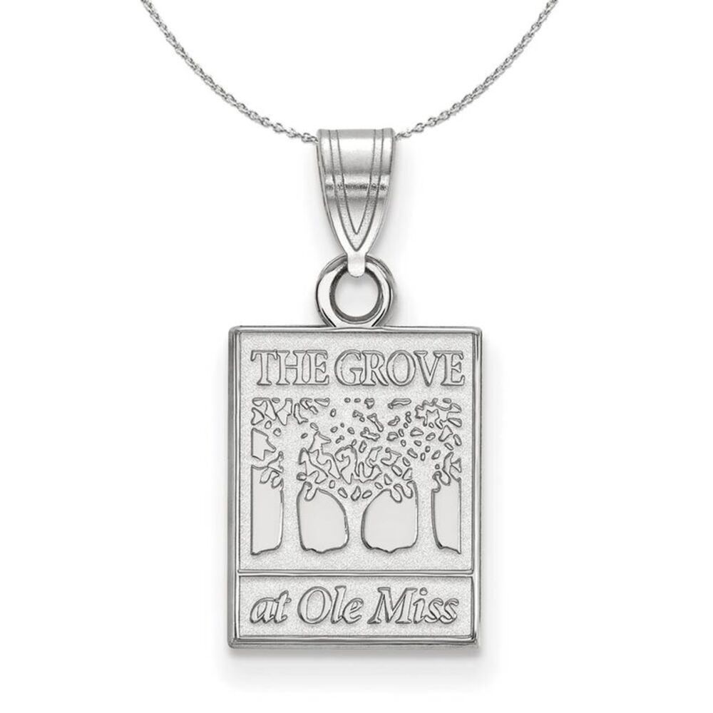 Sterling Silver U of Mississippi Small Necklace - 24 Inch